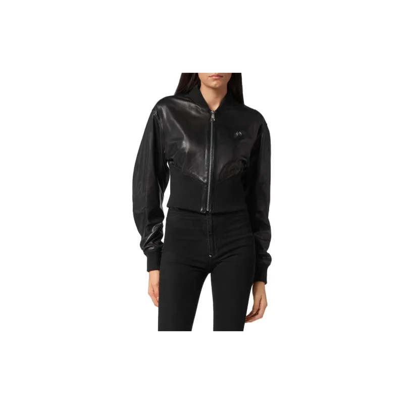 PHILIPP PLEIN Leather Bomber Jacket-2