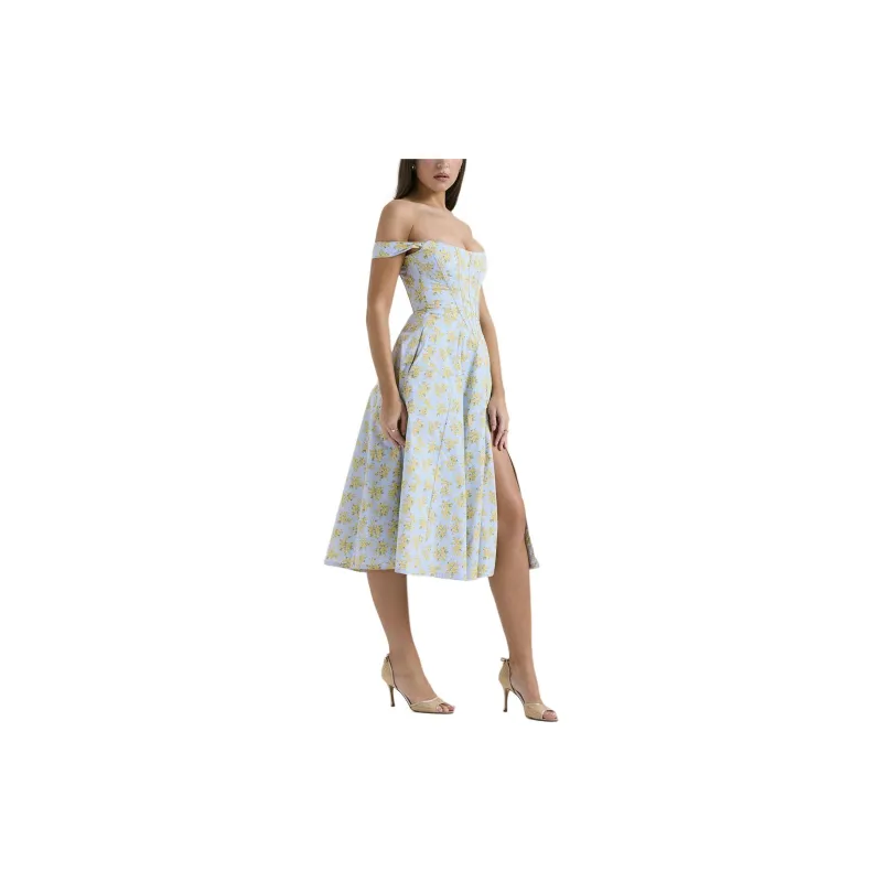 HOUSE OF CB SAIRA Slip Dresses Women's SOFT BLUE/Pink Blue-4