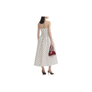 Self-portrait Polka Dot Taffeta Midi Dress