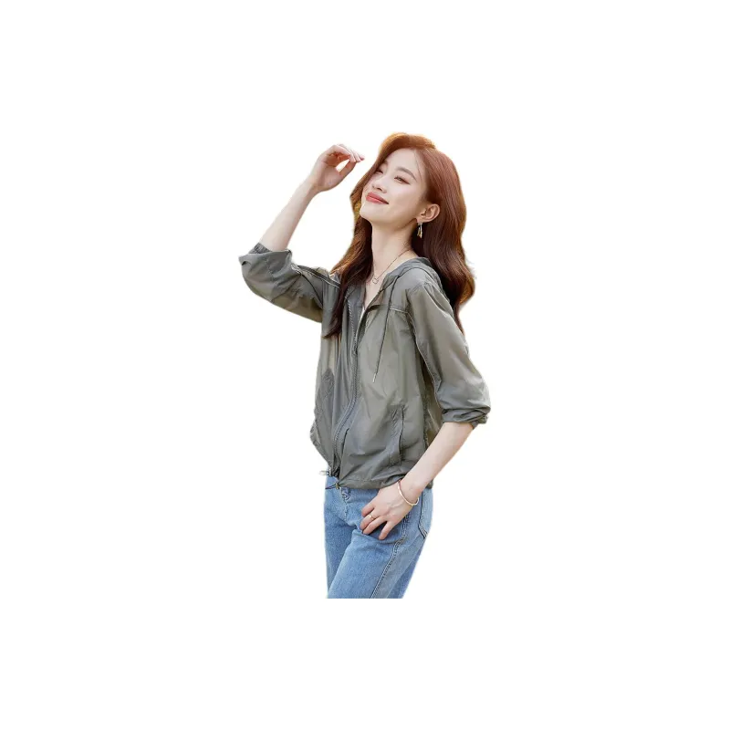 Mo Han Yi Mei Jackets & Coats Women's Light Gray-1