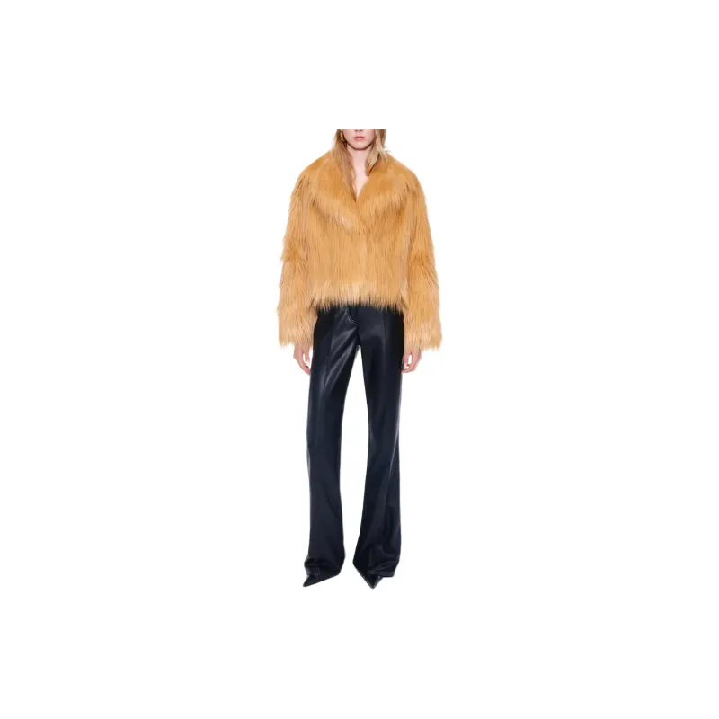 STAND STUDIO SS24 Velvet-feel Coat Women's Caramel-1