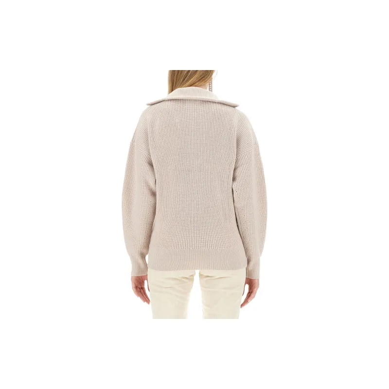 ISABEL MARANT ETOILE Benny Half Zipped Knitted Jumper-2