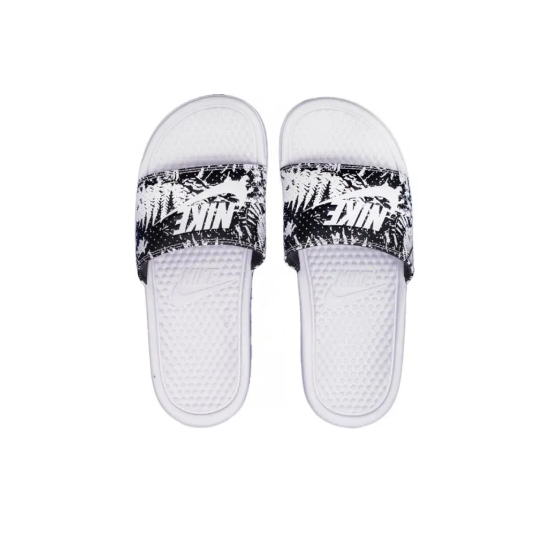 Nike Benassi JDI Slip Resistant Abrasion Resistant Slide Slippers Men's White Black-3