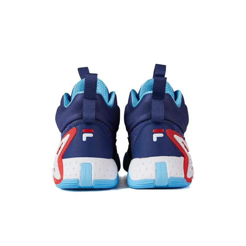 FILA KIDS Anti Slip Wear Resistant High Top Basketball Shoes Red Blue Kids'-3