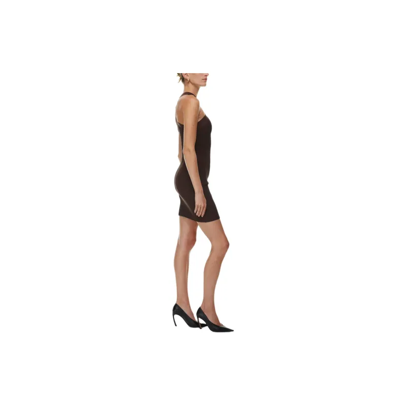 ARITZIA Babaton Sculpt Knit Criss Cross Dress Sleeveless Dress Women's Coffee Bean/Coffee Bean-4