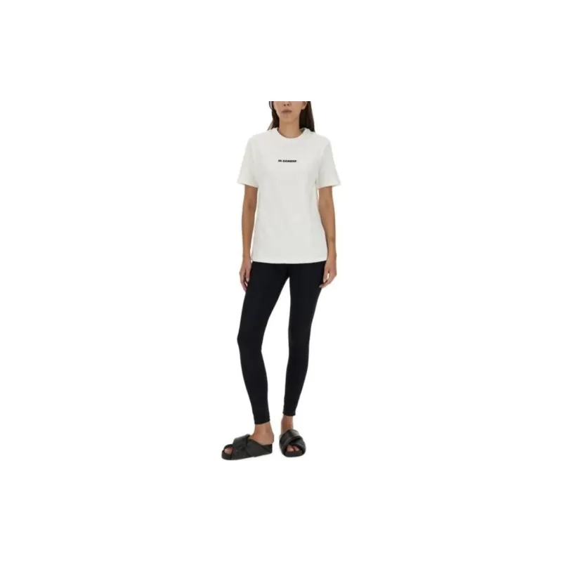 JIL SANDER + Logo Printed Crewneck T Shirt-2