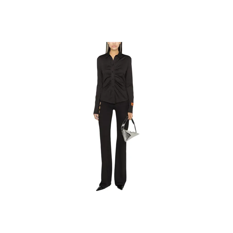 HERON PRESTON Ruched Detailed Buttoned Shirt-1
