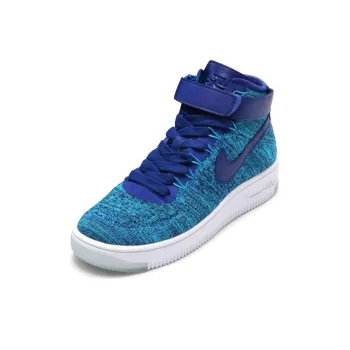 Nike Air Force 1 Anti-Slip Wear-Resistant Mid-Top Skateboard Shoes Unisex Blue White