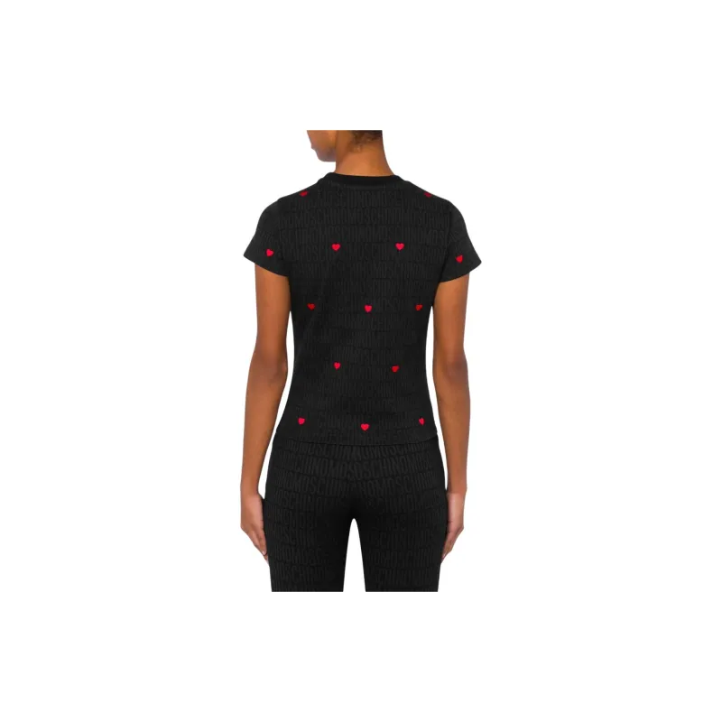 MOSCHINO Heart motif Short sleeve T shirt-2