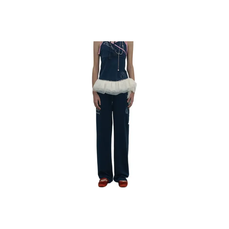 Kirsh SS24 Knitted Sweatpants Women's Dark Marine Blue-1