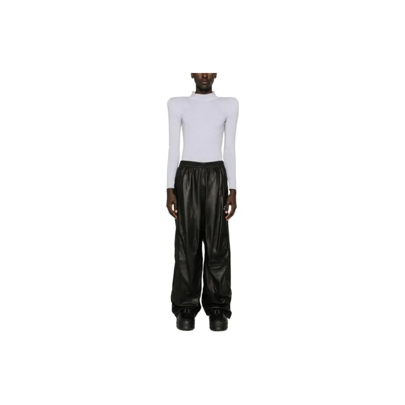 Balenciaga Leather Track Pants-3