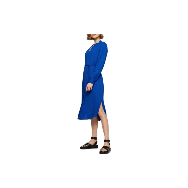 HUGO BOSS SS23 Long Sleeved Dress Women's Dark Blue-3