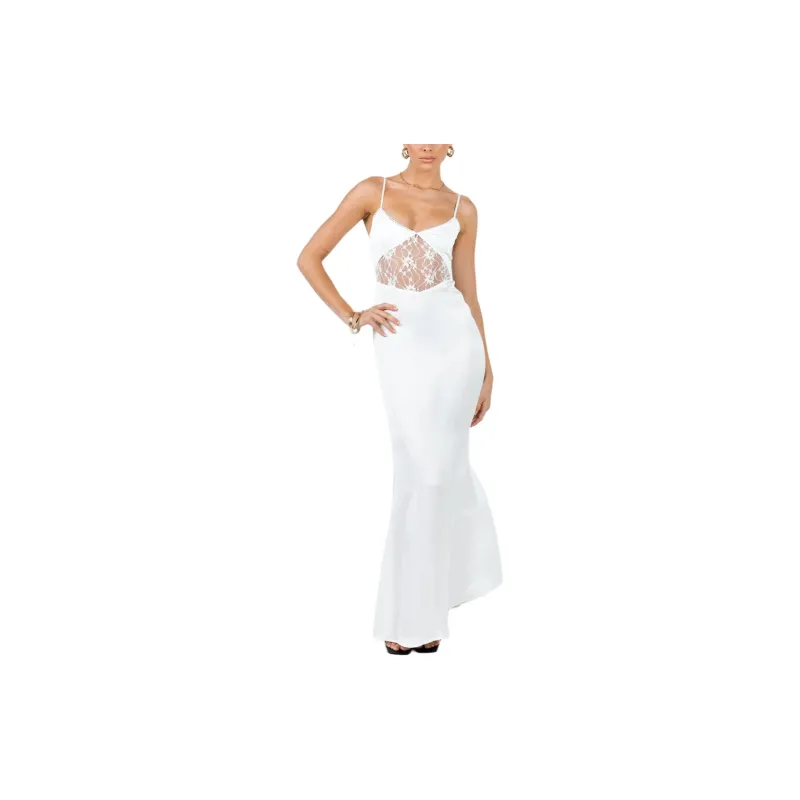 PRINCESS POLLY ROSELLE MAXI DRESS Slip Dress Women's White/White-0