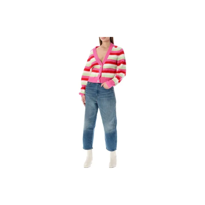 GANNI SS22 Loose Fit Sweater Women's Pink-2