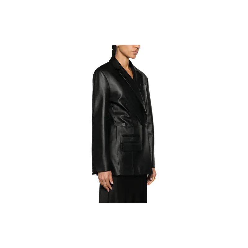 Jacquemus La Veste Tibau Asymmetric Leather Blazer-3