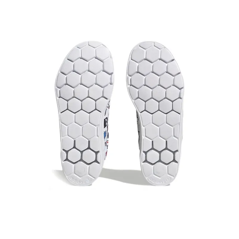 Hellokitty x Adidas Originals SUPERSTAR 360 Abrasion Resistant Breathable Low Top Skateboard Shoes White Red Kids'-5