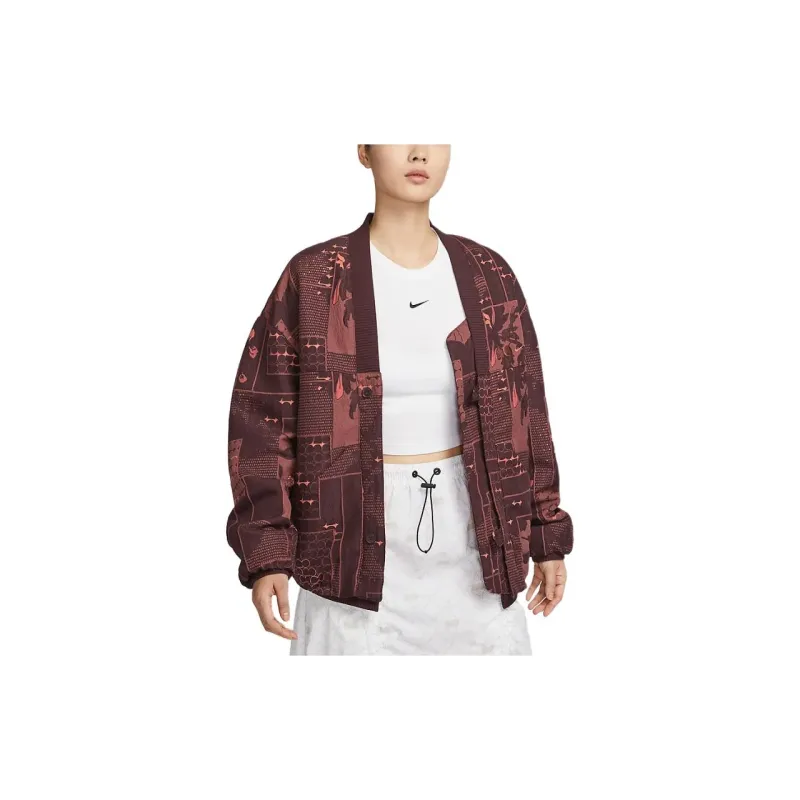 Nike Naomi Osaka Jackets Coats Women's Burgundy-2