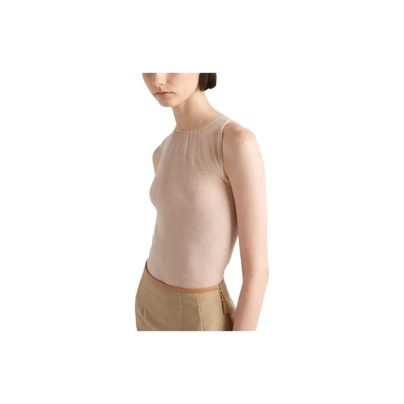 PRADA Semi sheer Cashmere Tank Top-4