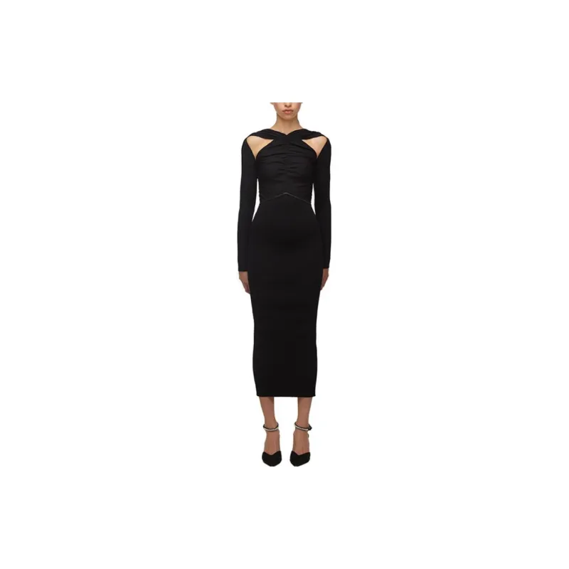 Self portrait Long Sleeved Dress Women's Black-1