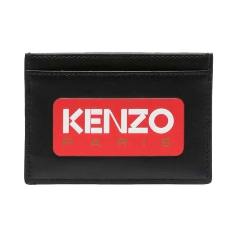 KENZO Cow Leather Card Holder Unisex Black-2