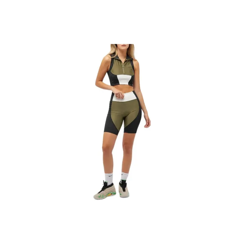 JORDAN X Aleali May Biker Short Medium Olive-1