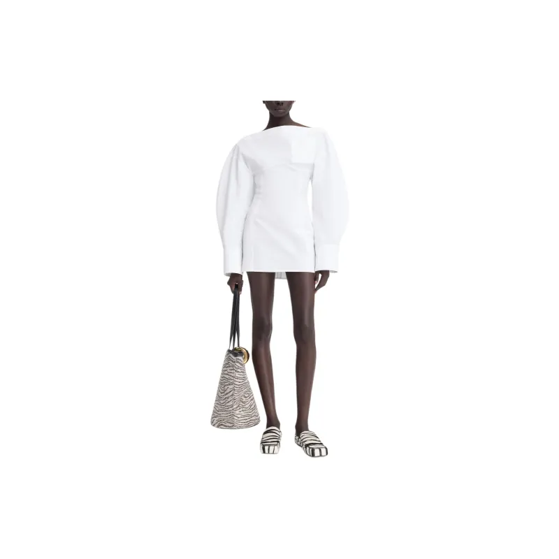 Jacquemus La Casaco Woven Shirt Dress 'White'-1