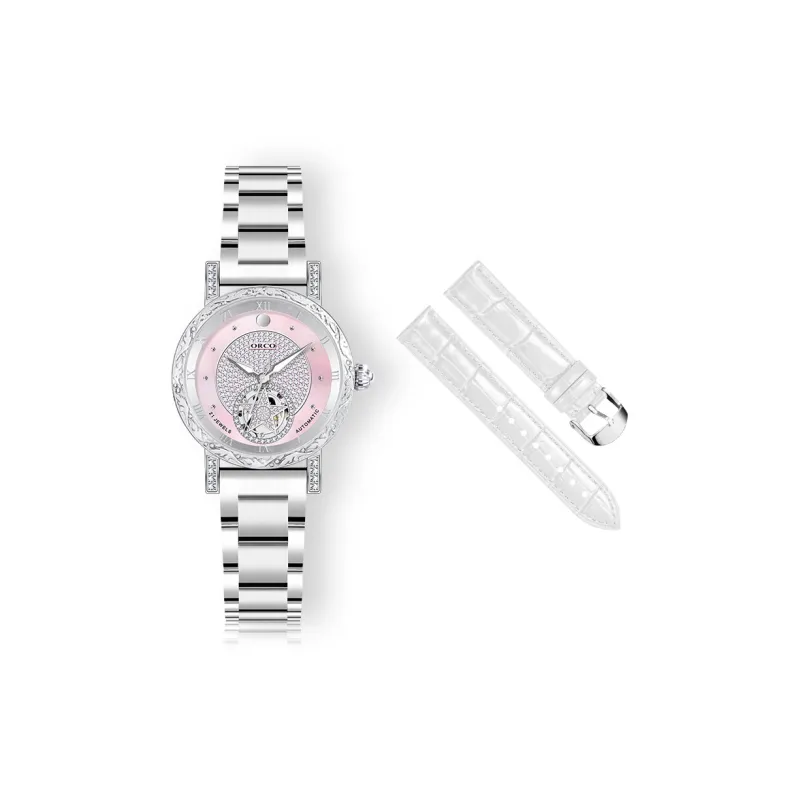 ORCO Mechanical Movement Watch Unisex White Dial-2