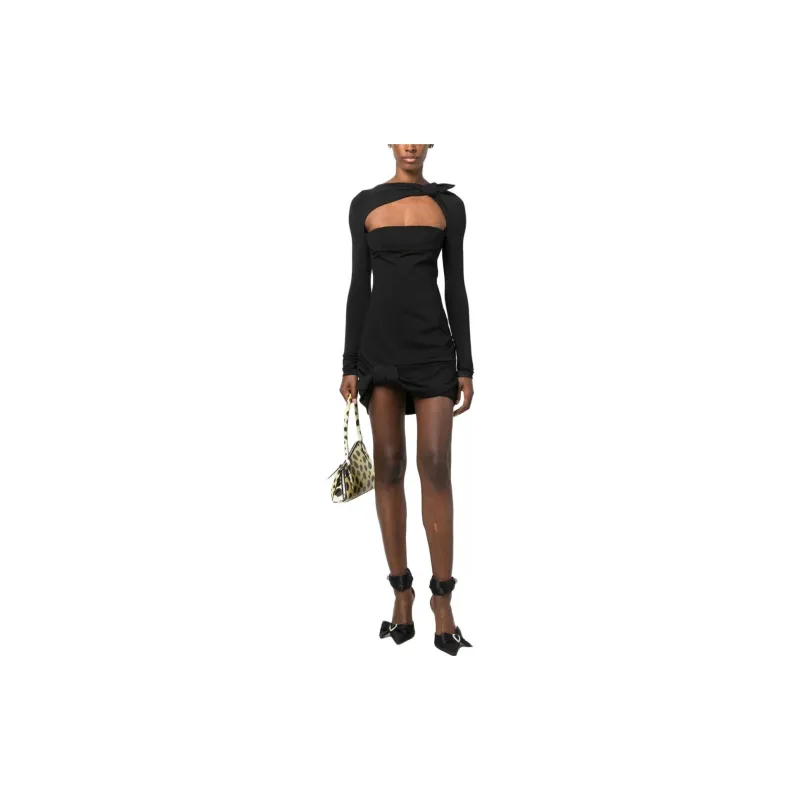 The Attico Donnie Knot Detailed Mini Dress-1