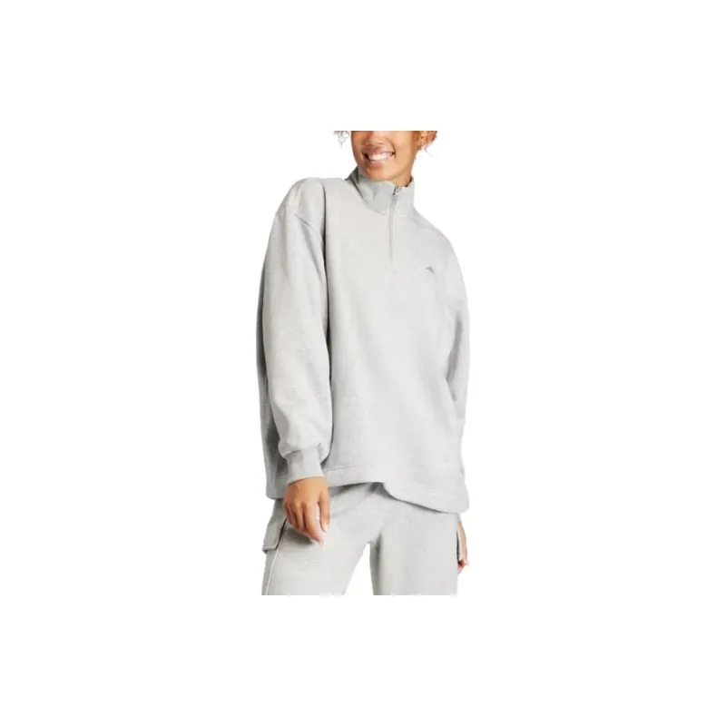 Adidas All Szn Fleece Quarter-Zip Sweatshirt Sweatshirt Women's Gray-3