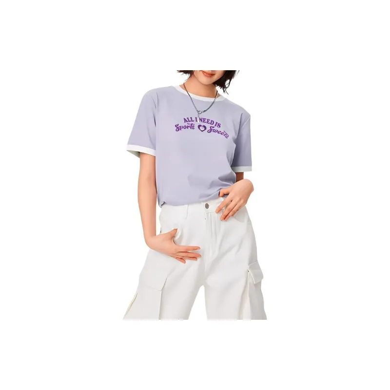LiNing Sports Life Collection T Shirt Women's Sea Salt Purple-2