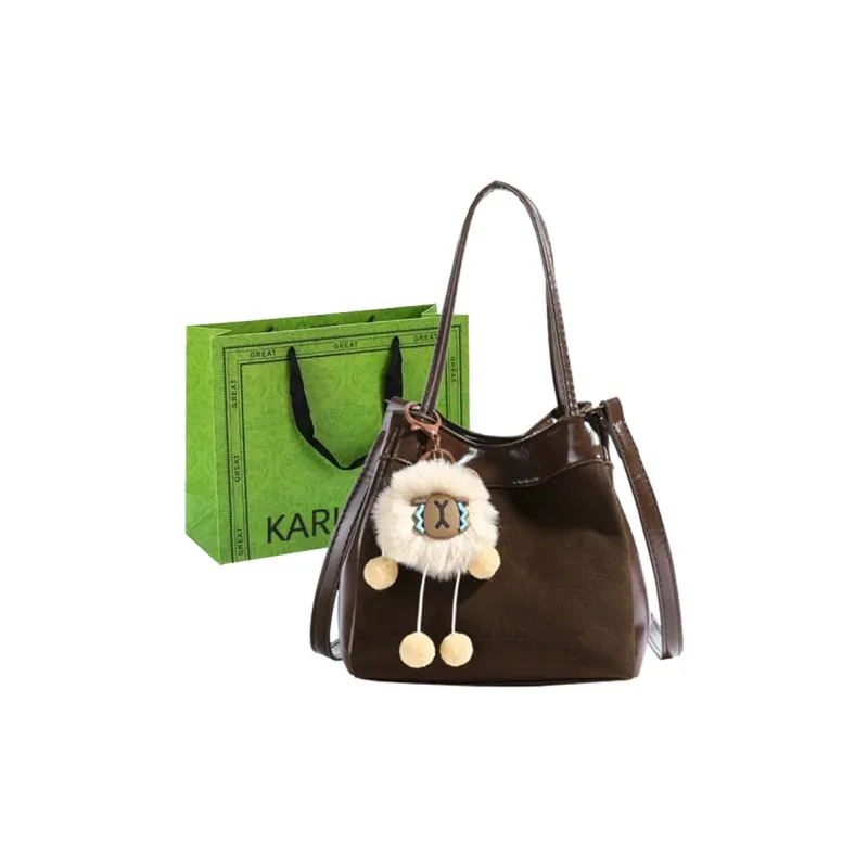 KARUISHA PU Bucket Bag Handbag Shoulder Bag Women's Black/Coffee/Burgundy/Brown-15