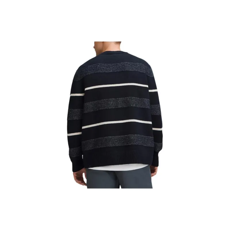 Lululemon Merino Wool Blend Sweater Men's Marine Blue/Bone White-2