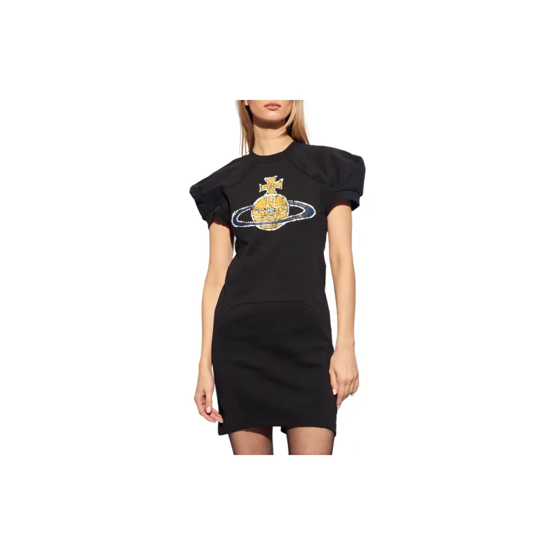 Vivienne Westwood Short Sleeved Dress Women's Black-3