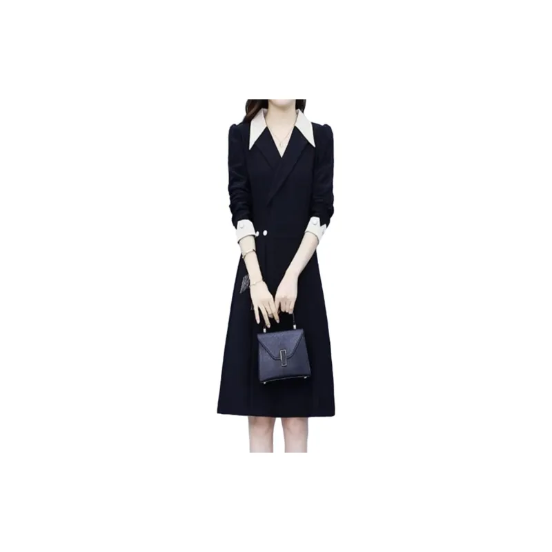 Mapping Long Sleeved Dresses Women's Black-2