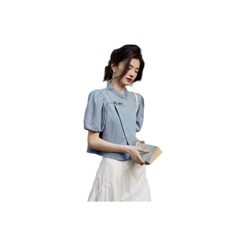 【dme】 Shirt Women's Light Denim Blue-3