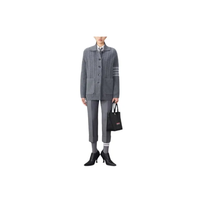 THOM BROWNE Cable knit Bomber Jacket-2