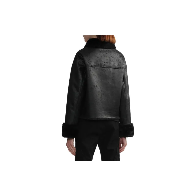 Izzue Press-stud Faux-leather Jacket-4