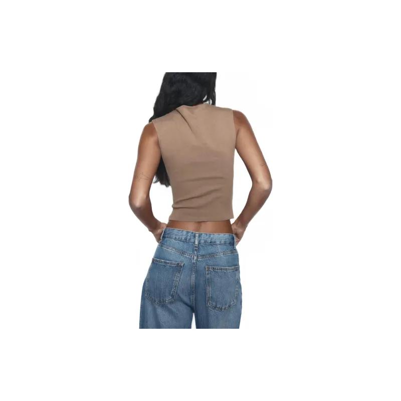 ZARA Tank Tops Women's Gray-1
