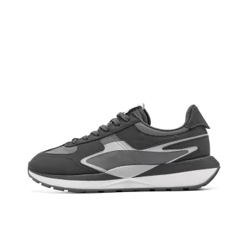 QIAODAN Non slip Wear resistant Shock Absorption Low Top Casual Shoes Men's Coal Gray