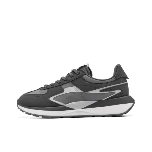 QIAODAN Non slip Wear resistant Shock Absorption Low Top Casual Shoes Men's Coal Gray