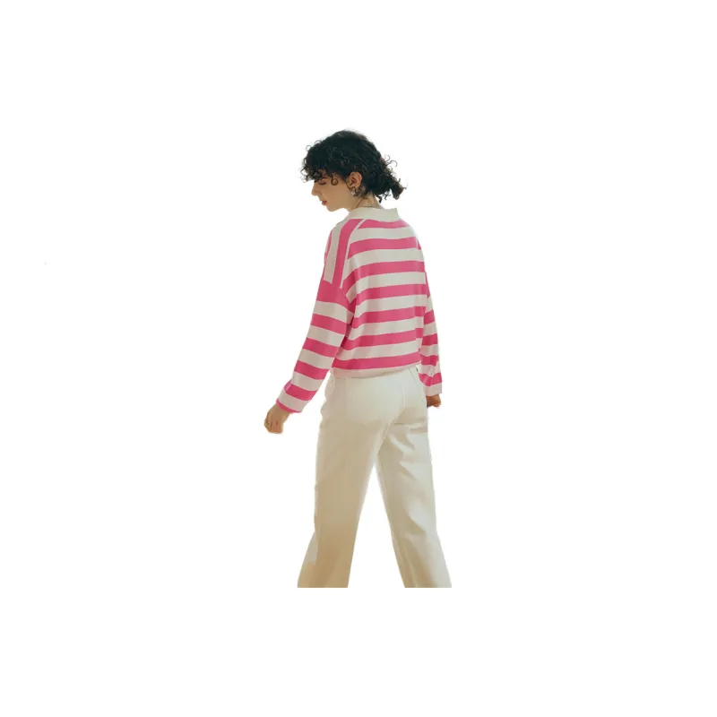 Olrain Knitwear Women's Pink White-1