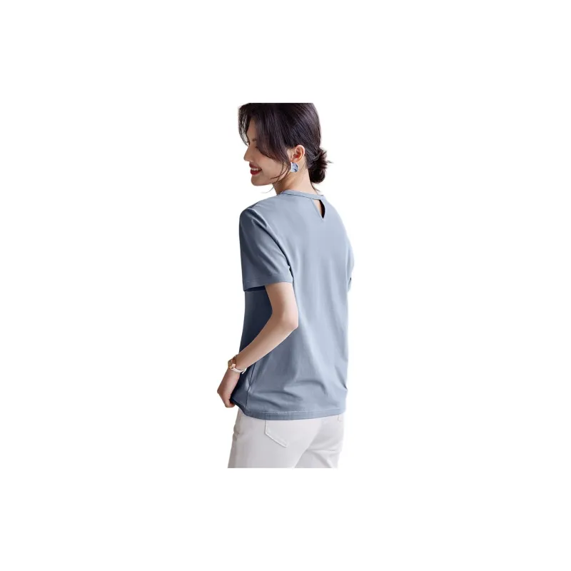 XWI T Shirts Women's Haze Blue-2