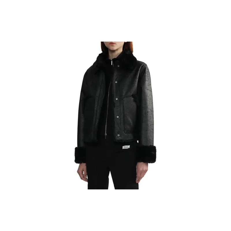 Izzue Press-stud Faux-leather Jacket-2