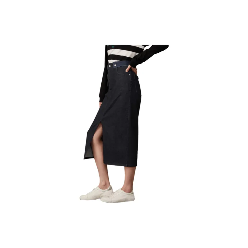 GAP Denim Long Skirt Women's Dark Blue-3