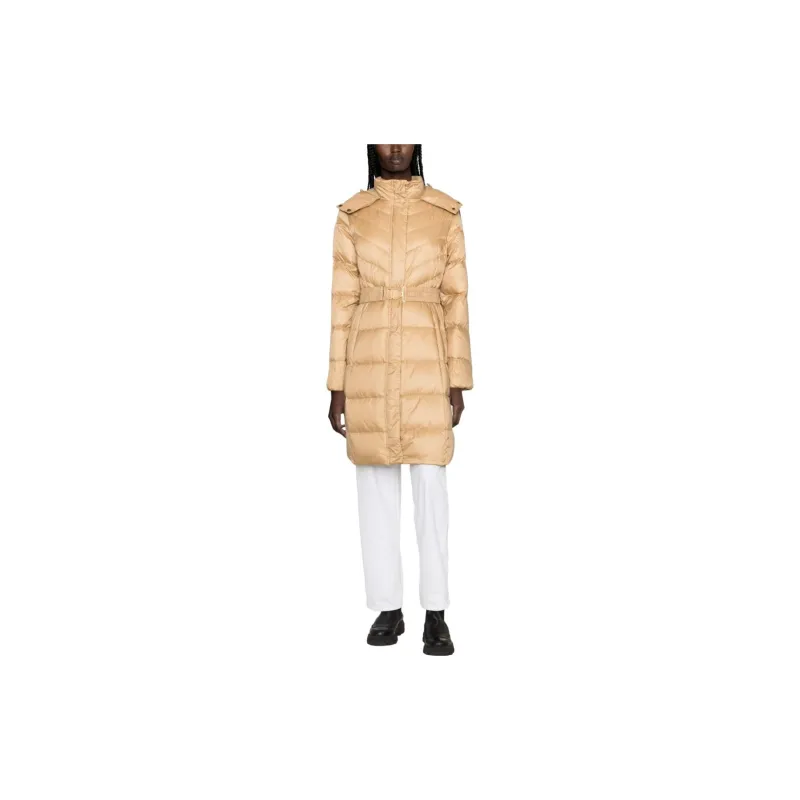 Twinset Hooded Belted Quilted Puffer Coat-1