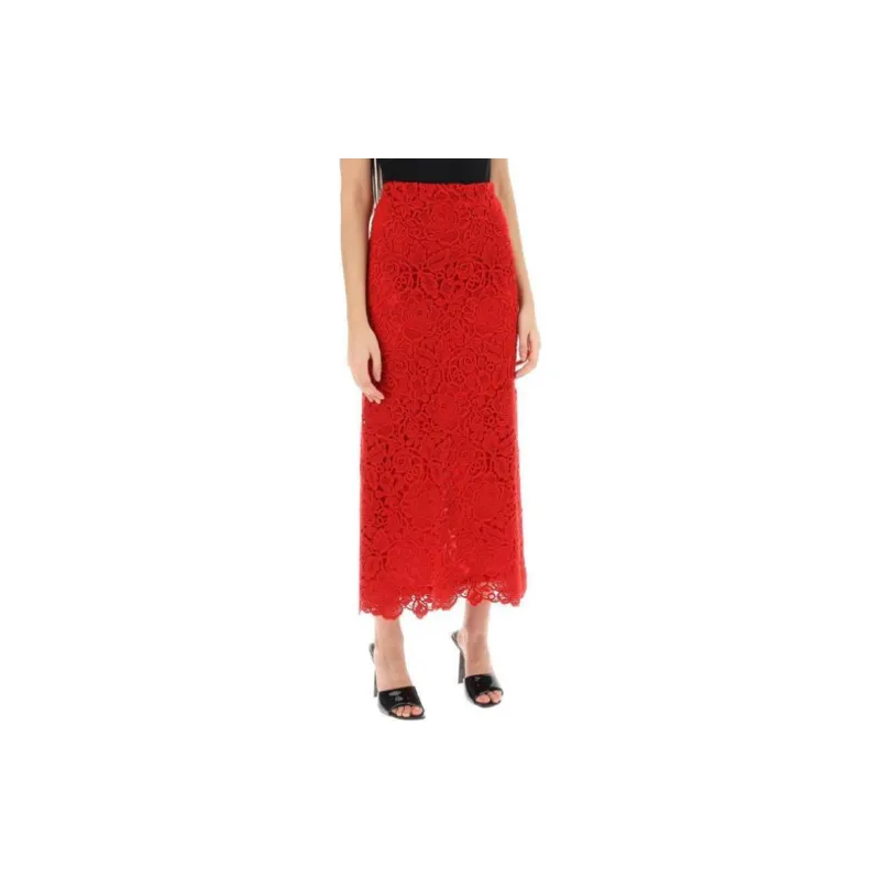 Valentino Lace Detailed Pencil Skirt-1