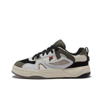 FILA FUSION BANK II Anti Slip Wear Resistant Low Top Skateboard Shoes Men's White Brown