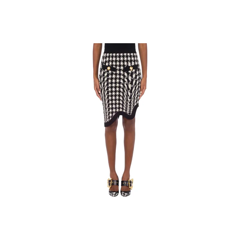 MOSCHINO Casual Long Skirts Women's Black White-1