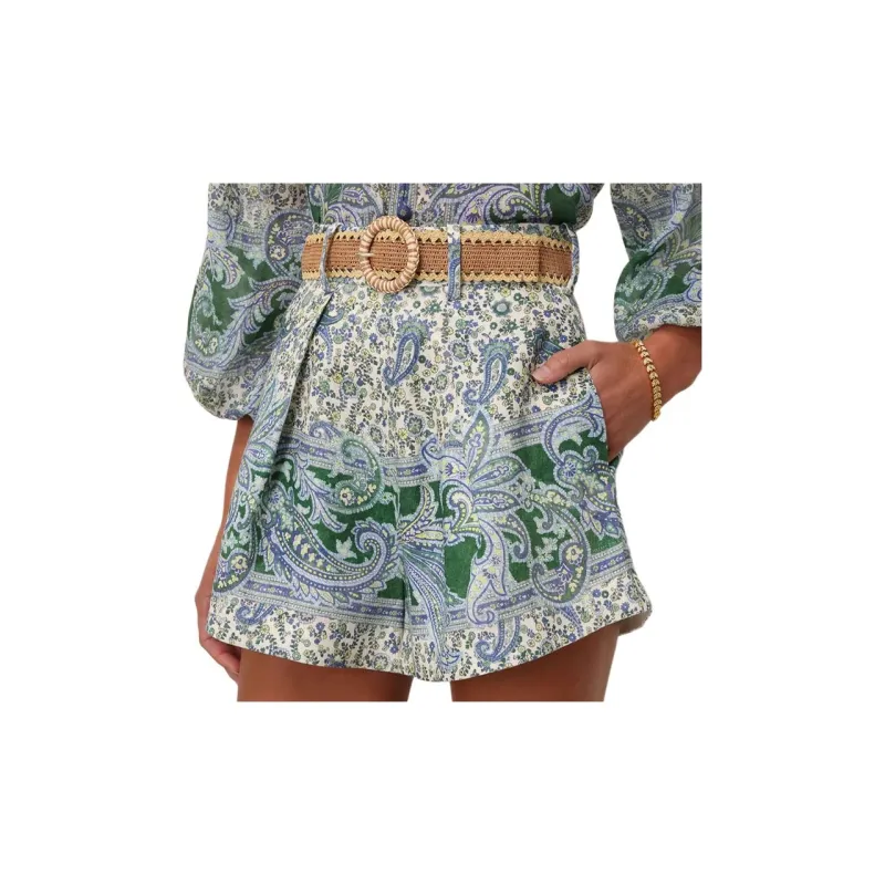 Zimmermann Ottie Tuck Linen Shorts-6