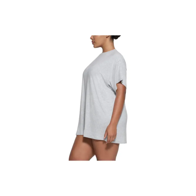 SKIMS SLEEP T-SHIRT MINI DRESS Short-Sleeved Dresses Women's Light Heather Grey-3